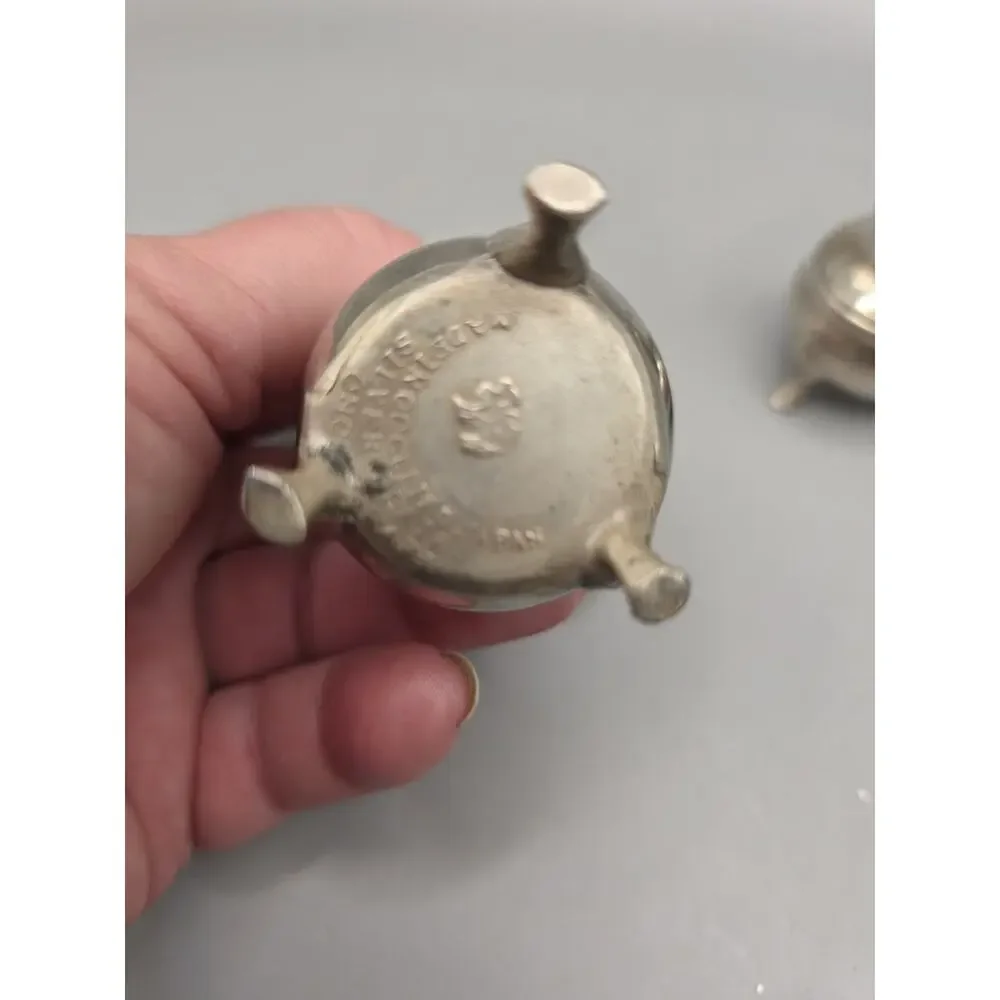 Vintage Silver plated Salt And Pepper Shakers Made In Occupied Japan